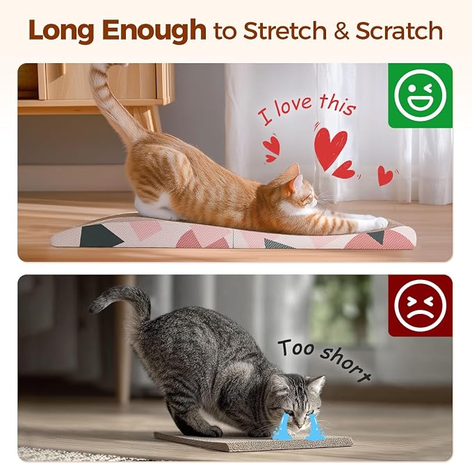ComSaf Foldable Cat Scratcher Bed, Cardboard Scratch Pad for Indoor Cats | Cat Scratching Board, Wavy Lounger Shape, Foldable Design, Furniture Protection, Indoor Floor Use, Claw Care