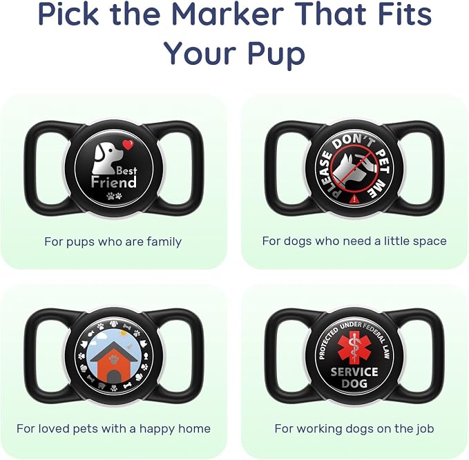 Waterproof AirTag Holder for Dog Collar, Soft Slide-On Dog AirTag Holder | Full-Body Protection, No-Dangle Fit, Ultra-Durable, Lightweight, Tool-Free Installation, Fits Dog & Cat Collars
