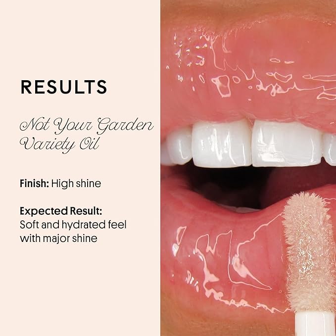 Winky Lux Flower Petal Lip Oil - Silky Shine & Hydrating Non Sticky Lip Gloss, Infused with Real Flower Petals & Nourishing Jojoba Oil, with Soft Vanilla Scent
