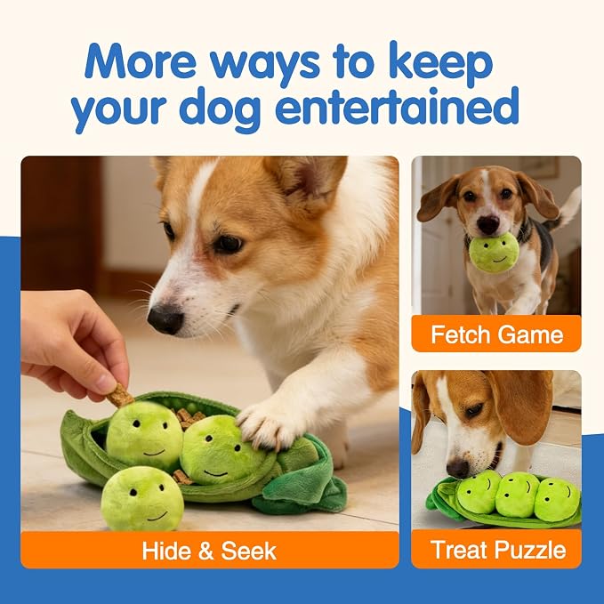 Hide and Seek Dog Toys Squeaky Pea Balls for Small Medium Dogs
