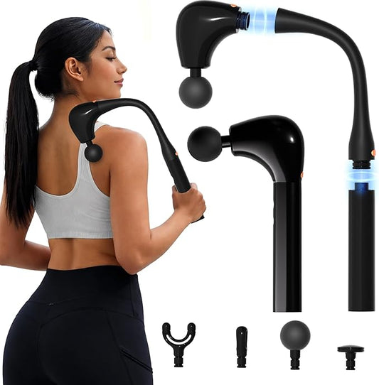 Back Massager for Pain Relief Deep Tissue, 2-in-1 Detachable Forms Percussion Massage Gun, Massage Gun Deep Tissue with 4 Heads & 5 Intensity Levels for Muscle Relaxation for Post Workout