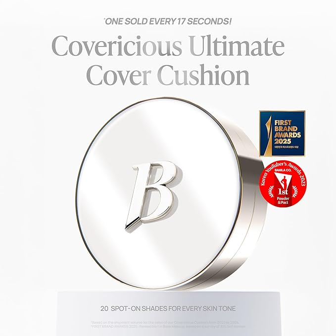 BANILA CO Covericious Ultimate Cover Cushion | Up to 100HR Long-Wear Foundation | 20 Shades for All Skin Tones | Matte & Lightweight Finish | Korean Cushion Foundation (14g / 0.49 oz), 23N MEDIUM