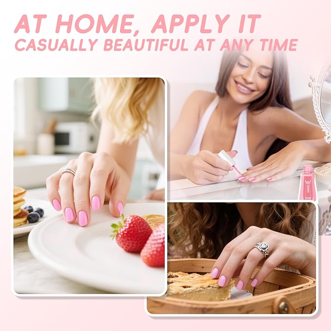 Pink Nail Polish, Nude Pink Quick Dry Nail Polish, Streak Free Fingernail Polish for Autumn Wedding Nails, Cozy Fall Manicure, Back to School Nail Looks, Salon Quality at Home, 0.35 fl oz