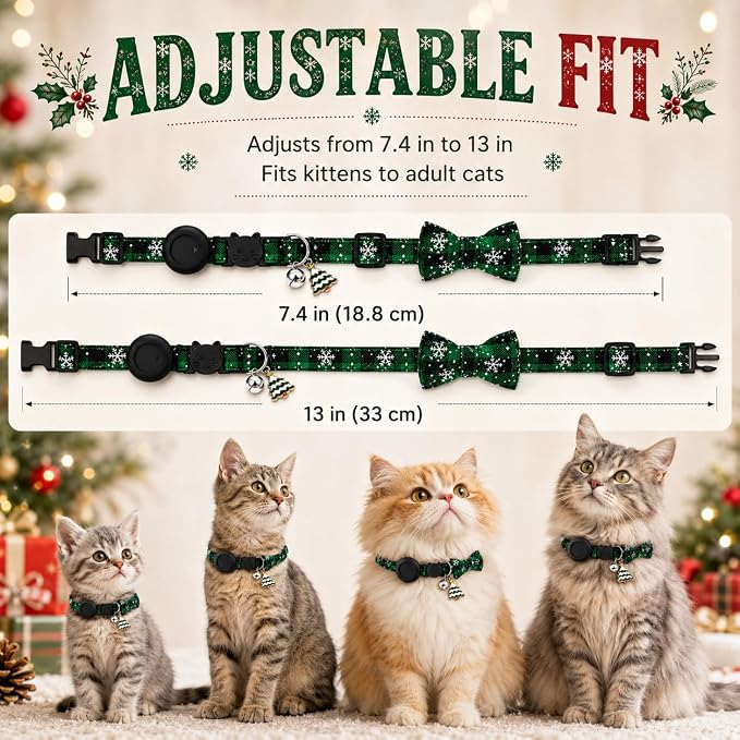 Cat Tracker GPS for Android, Pet GPS Tracker Collar for Cats No Subscription, IP67 Waterproof Cat Collar with Tracker Compatible with Google Find Hub – Replaceable 1-Year Battery, Android Only (Green)