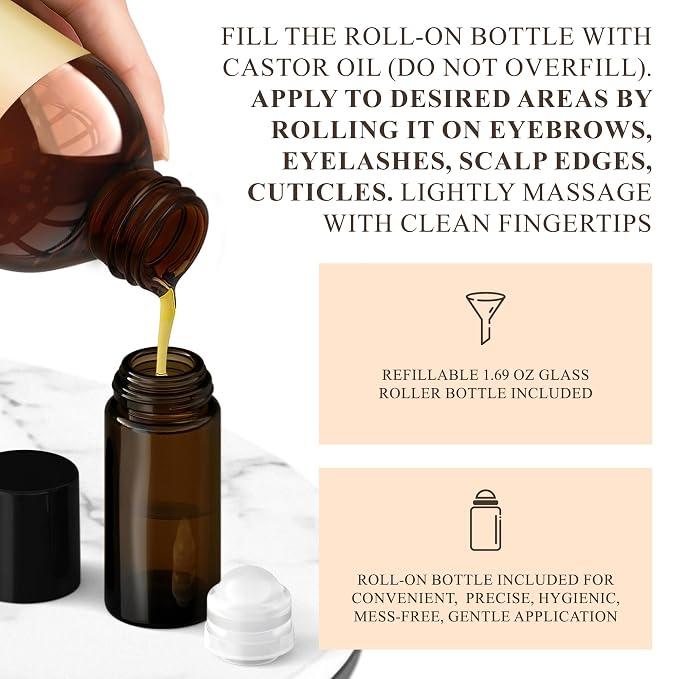 Handcraft Blends Castor Oil Pack Wrap | Organic Castor Oil 16 oz | Reusable Wraps | Roll on Bottle | Durable Comfortable Pack Wraps | Adjustable Elastic Straps| Neck and Stomach