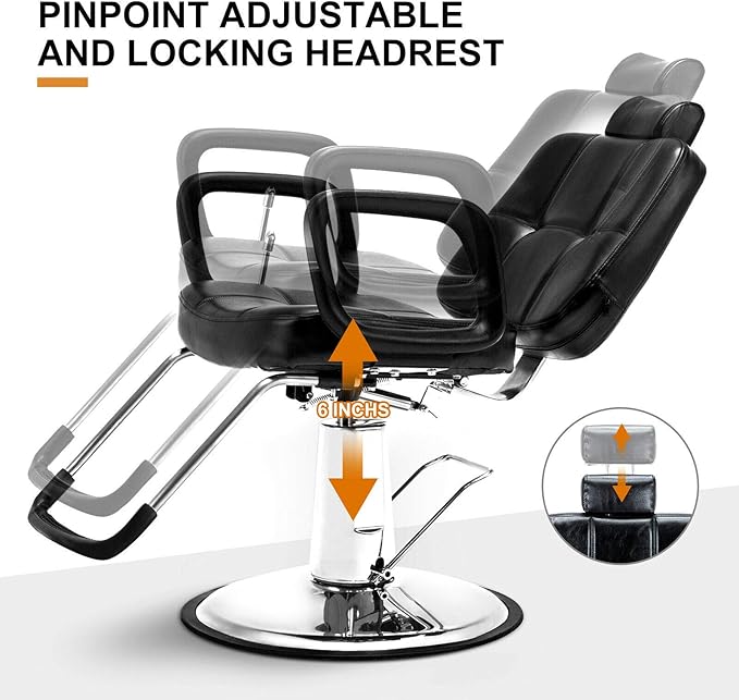Artist hand Hydraulic Recline Barber Chair Salon Chair for Hair Stylist Heavy Duty Tattoo Chair Shampoo Beauty Salon Equipment