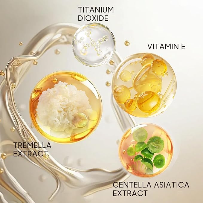 Air Cushion CC Cream Foundation - Mushroom Head BB Cream Face Makeup Moisturizing Concealer Brighten Long-Lasting, Even Skin Tone for All Skin Types (Ivory, 1 PCS)