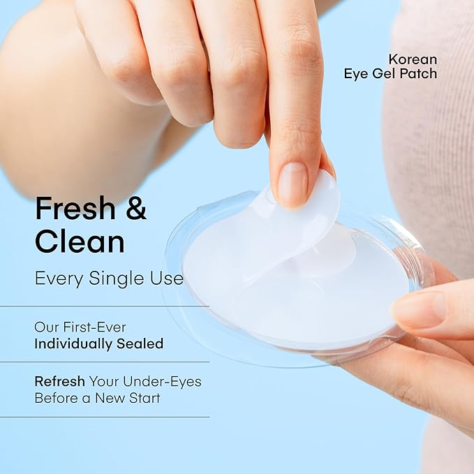 TEREZ & HONOR Caffeine Eye Patches - 6 Pairs Korean Hydrogel Under Eye Masks for Dark Circles, Puffiness, Bags - Undereye Brightening, Hydrating & Cooling, Travel & Gift Ready Skincare Eye Pads
