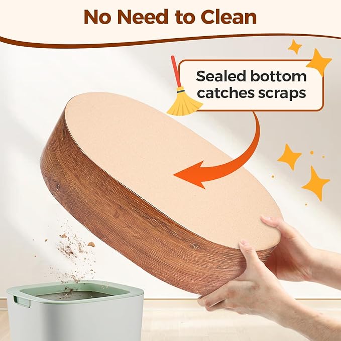 ComSaf Cat Scratcher Bed, Oval Cardboard Scratch Pad Bowl for Indoor Cats | Cat Scratching Board, Corrugated Cardboard Surface, Deep Nest Lounger, Furniture Protection, Resting Spot, Claw Care