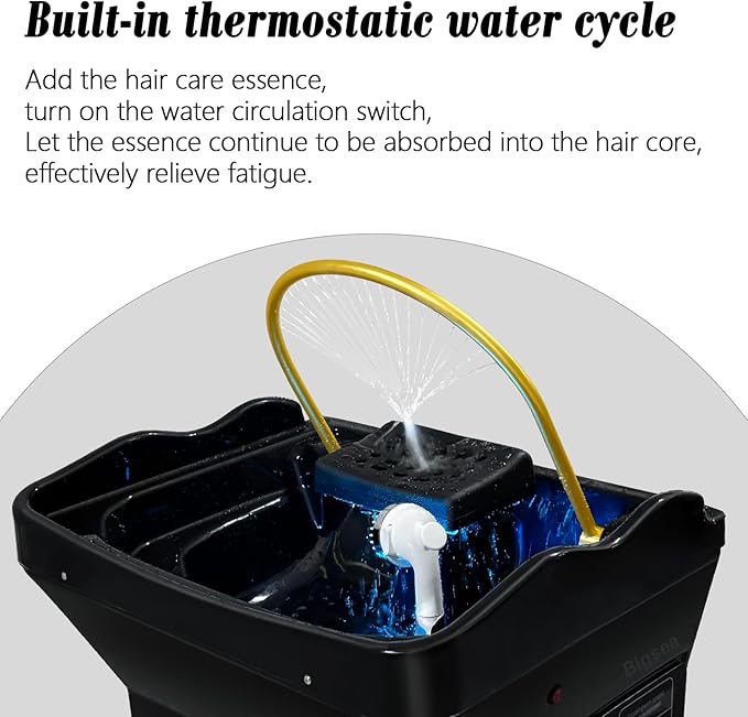 Bigsea Japanese Head Spa Equipment, Portable Head Spa Equipment Support 60L Water Storage and Preheating, Thermostatic Water Circulation Shampoo Basin, Enhance The Head Wash Experience