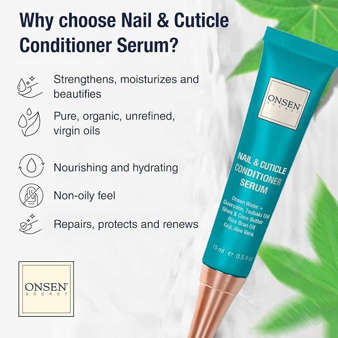 Onsen Japanese Nail File Buffer Sparkle-KIT 1.0, A Free 120/180 Grit Nail File,3-Way Buffer Block, Cuticle Serum with Cuticle Oil in Action-15ml, Optimum Care Series