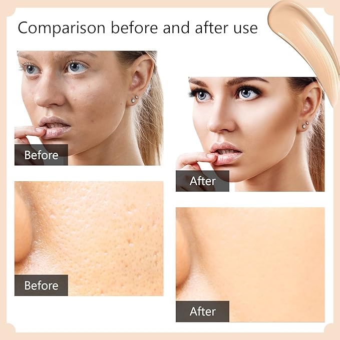 NIFEISHI CC Cream 2 Pack, Self Adjusting for Mature Skin, Super Active Foundation With SPF 50 for Face and Body Color Correcting