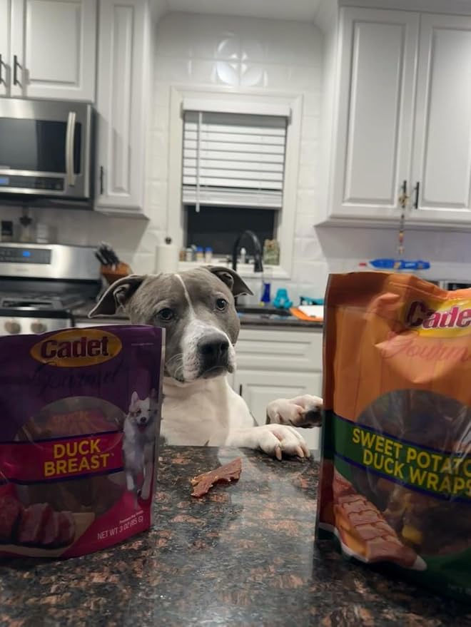 Cadet Gourmet Sweet Potato & Duck Wrapped Biscuits Dog Treats, 28 oz | Real sweet potato & duck, dog treats wraps, crunchy healthy dog treats, great for training, for small & large breeds