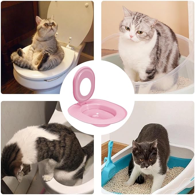 Cat Toilet Training Kit Train Litter Box Urinal Seat Potty Hygiene Care | Cat Toilet Training Seat Adjustable Reusable Training Seat Step By Step No Litter Box Feline Bathroom for Home
