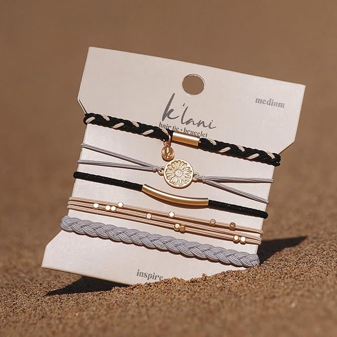 K'lani Hair Tie Bracelets for Women - Elastic Hair Bands That Double as Stylish Jewelry - Inspire - Small
