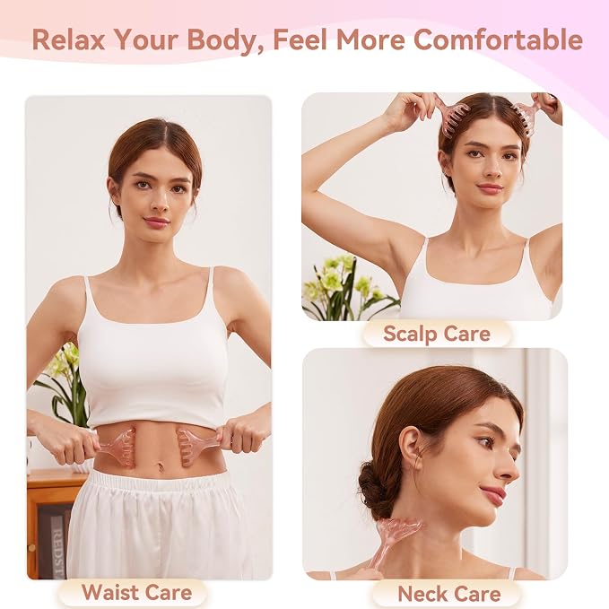 3 Pack Head Massager & Scalp Comb - Manual Scalp Massager with Gua Sha Comb for Scalp Relaxation, Tension Relief, Resin Head Scratcher Stress Relief Tool for Women Men