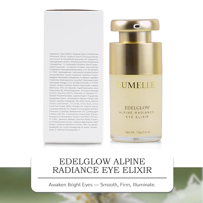 LUMELLE Alpine Radiance Eye Cream & Serum for Dark Circles, Brightening, Firming, Smoothing, Reviving Anti-Aging Skin Care