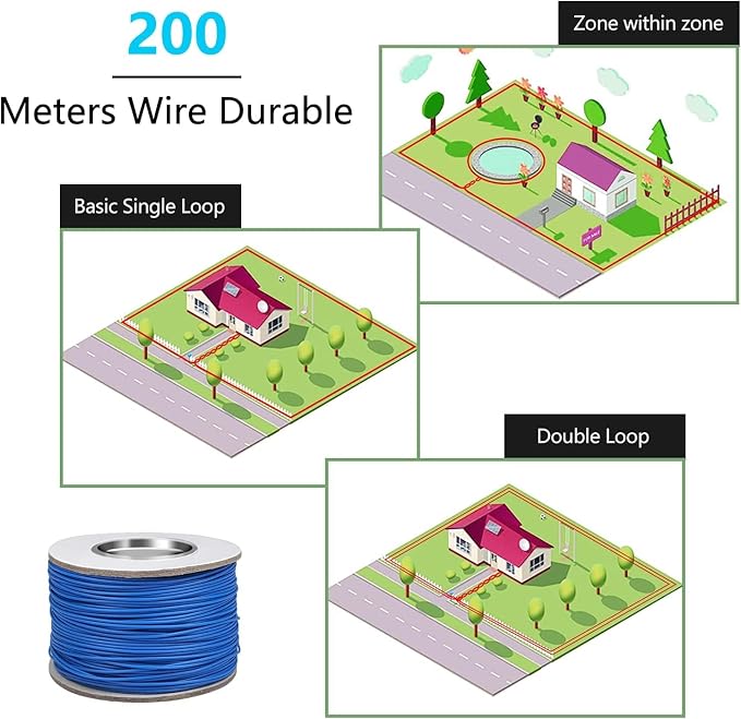 PcEoTllar Electric Fence for Dogs, Underground Dog Fence System, 2 Collars