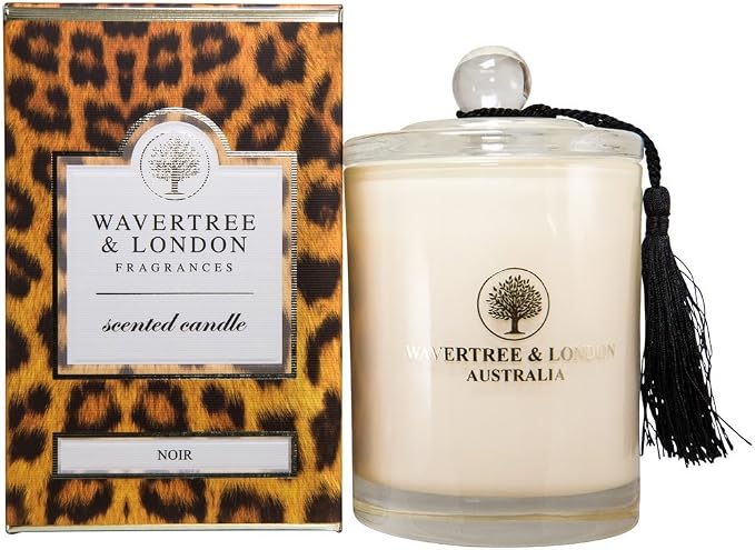 Wavertree & London Organic Noir Scent Soy Wax Candle | Non Toxic 100% Cotton Wick Triple Scented Pure Natural Soy Wax Candles, Hand Poured in Australia | 60 Hours Burning Time, 11.66 Oz