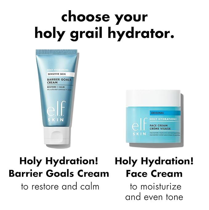 e.l.f. SKIN Holy Hydration! Barrier Goals Cream, Rich Face Moisturizer For Hydrating & Soothing, Helps Visibly Reduce Redness, Vegan & Cruelty-Free