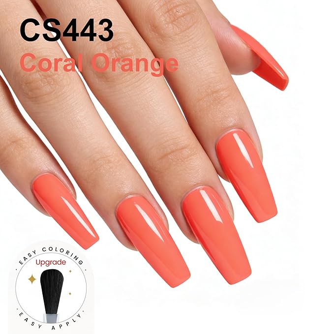 YTD Likomey Coral Orange Gel Nail Polish,15ml Salon Home DIY Manicure and Pedicure Fall Winter Soak Off UV Color Varnish,CS443