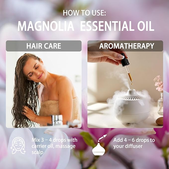 Magnolia Essential Oil - Magnolia Oil for Diffuser, 16 Fl Oz(480ML) | Candle Making, Soap Making, aroma, Strong Scent, Pure, Natural, Home Fragrance, Massage, Large Bottle