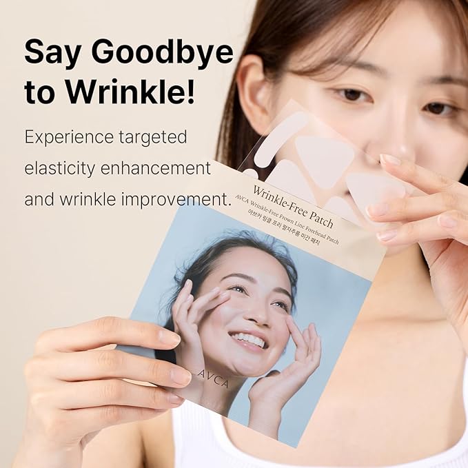 AVCA Wrinkle Repair Patches for Frown Lines Forehead Lines and Smile-Line Patches - Korean Skin Care, The Anti Wrinkle Patch Non invasive Wrinkle Smoothers for Face Wrinkles 55p