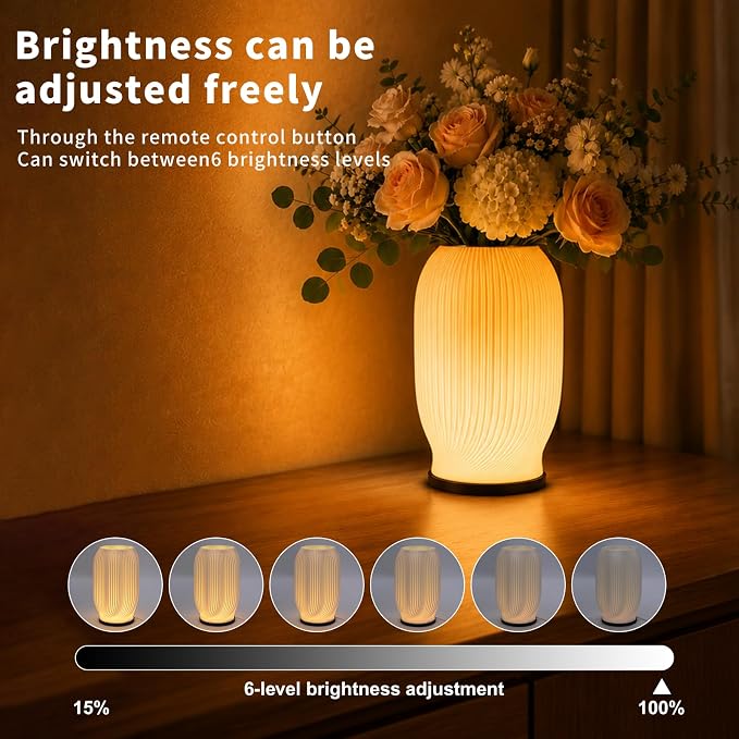 White Vase for Flowers - Small Vase with Lighting 16 Colors for Centerpieces, Modern Vases for Home Decor, Coffee Table, Living Room, Dining Table, Farmhouse, Bedroom (USB Plug in Corded)
