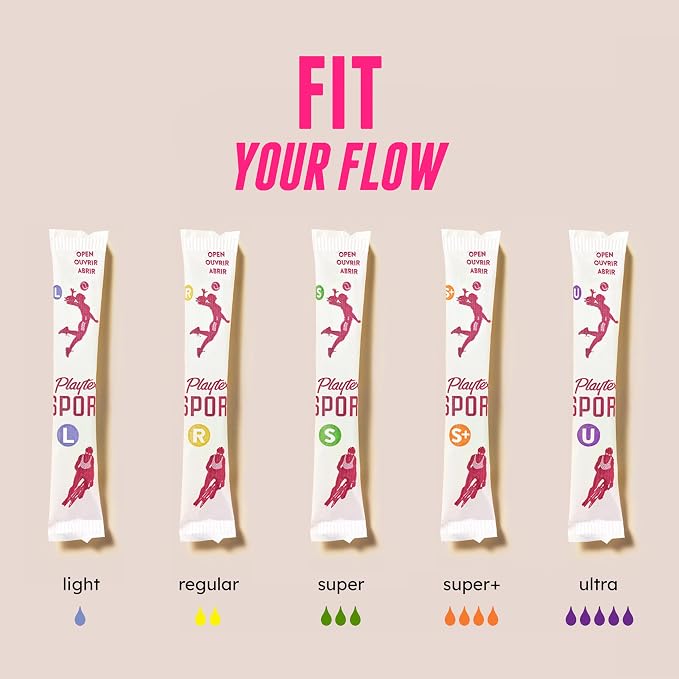 Playtex Sport Tampons Regular Absorbency, Fragrance-Free - 48ct | Regular Tampons for Women, Feminine Care, Playtex Tampon with 360 Leak Defense