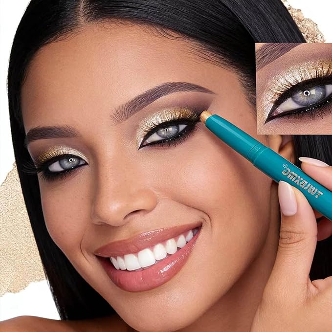 Eyeshadow Stick Eye Shadow Brightener Stick Eyeliner Pencil Cream Shimmer Glitter Smooth Eyeshadow Stick Pencil Nude Korea Primer Highlighter Natural Waterproof Long Lasting Champagne Shimmer # 02