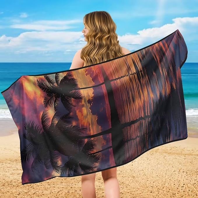 INSTANTARTS Coconut Beach Car Seat Towel Covers Yoga Towel Car Seat Cover Car Towel for Camping Trave