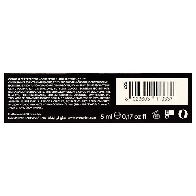 EVAGARDEN Perfector Concealer - Multi-Purpose Product with Moisturizing Properties - Touches Up, Defines, Enhances and Sculpts - Light and Creamy Texture with Rich Color - 333 Medium Amber - 0.16 oz