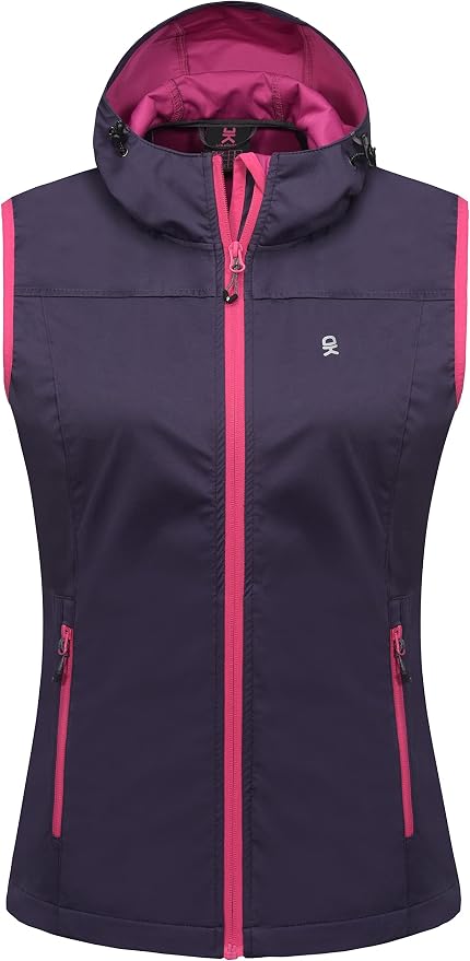 Little Donkey Andy Women's Lightweight Softshell Vest, Windproof Sleeveless Jacket for Running Hiking Travel