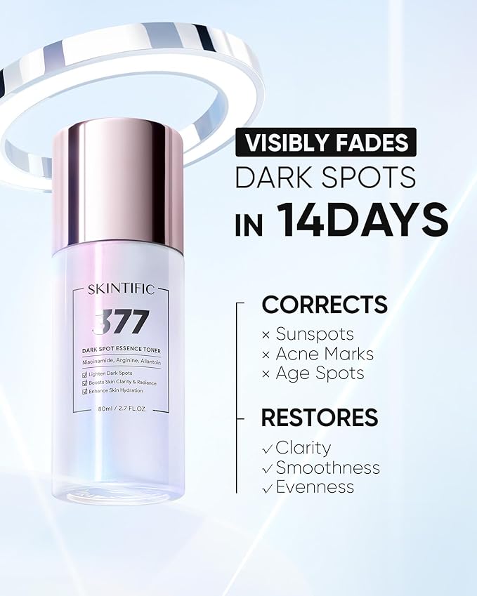 Brightening Serum Toner with 377 Pro Optical Scattering Technology – Hydrating, Lightens Dark Spots, Evens Skin Tone – Tamarind Seed Polysaccharide & Arginine for Radiant, Healthy Skin