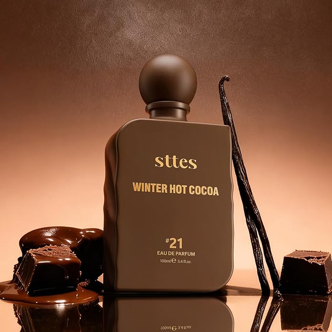 Sttes Perfume #21 for Women – Winter Hot Cocoa Eau de Parfum, Warm Cocoa, The Exact Sweetness You Remember:Hot Milk & Soft Vanilla Scent, Long-Lasting Sweet Gourmand Fragrance, 100ml