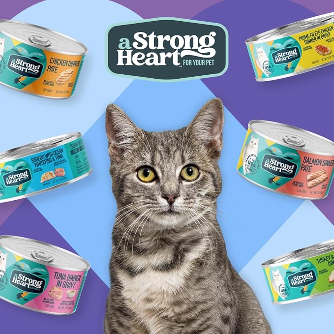 A Strong Heart Cat, Chicken & Tuna Dinner, 5.5oz Cans, Pack of 24 | Real chicken & tuna, complete & balanced all life stages, pate, made in USA, 24 x 5.5oz cans