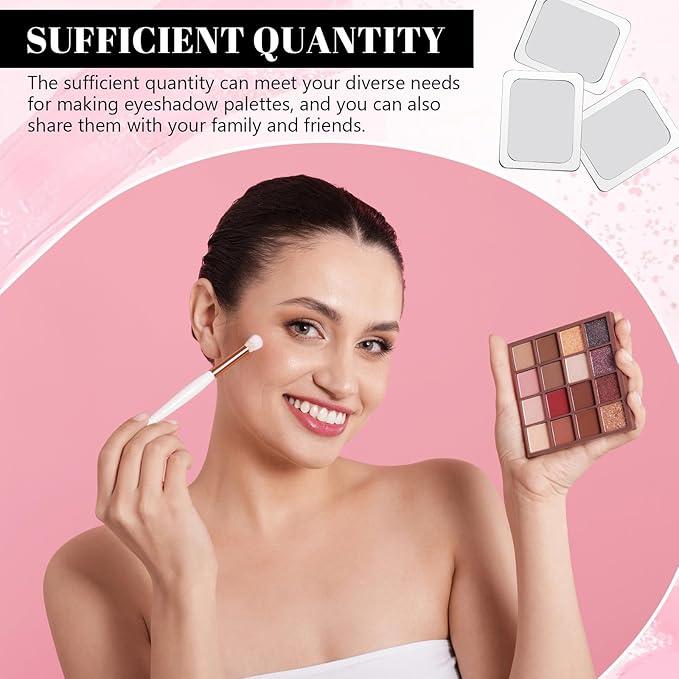 Sumind 101 Pack Metal Stickers for Eyeshadow Palette Set, Includes 1 Makeup Depotting Tool, Adhesive Empty Metal Makeup Colorful Palette Stickers(100 Pcs Square)