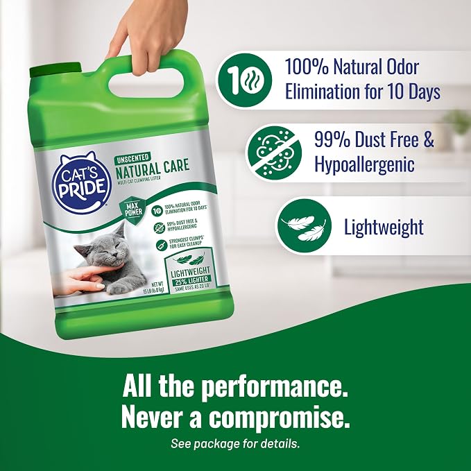 Cat's Pride Natural Care Odor-Eliminating Hypoallergenic Litter 15lb