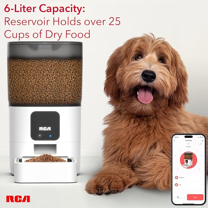 Automatic Cat Dog Feeder, Smart WiFi App 6L Food Dispenser, Portion Control | Alexa Google Voice Recorder, Timed Programmable Schedule, BPA Free Dishwasher Safe Steel Bowls, Dual Power Backup, Multi Pet