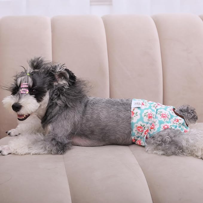 CuteBone Dog Diapers Female Washable Small Medium Large 3 Pack Reusable Doggie Diapers Puppy Period Pants for Doggy Heat Cycle Peeing