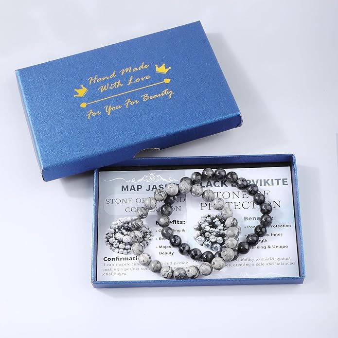 NCB 2.3-Piece 4mm Natural Crystal Gemstone Stretch Bracelets – Handmade Reiki Energy Healing Jewelry for Meditation,Yoga, Unisex