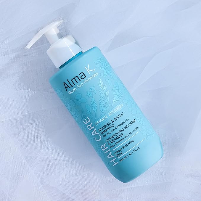 Alma K Nourish and Repair Shampoo - Moisturizing Shampoo for Women - Hair Growth Shampoo - Hydrating Shampoo with Argan Oil, Shea Butter - 10.1 oz