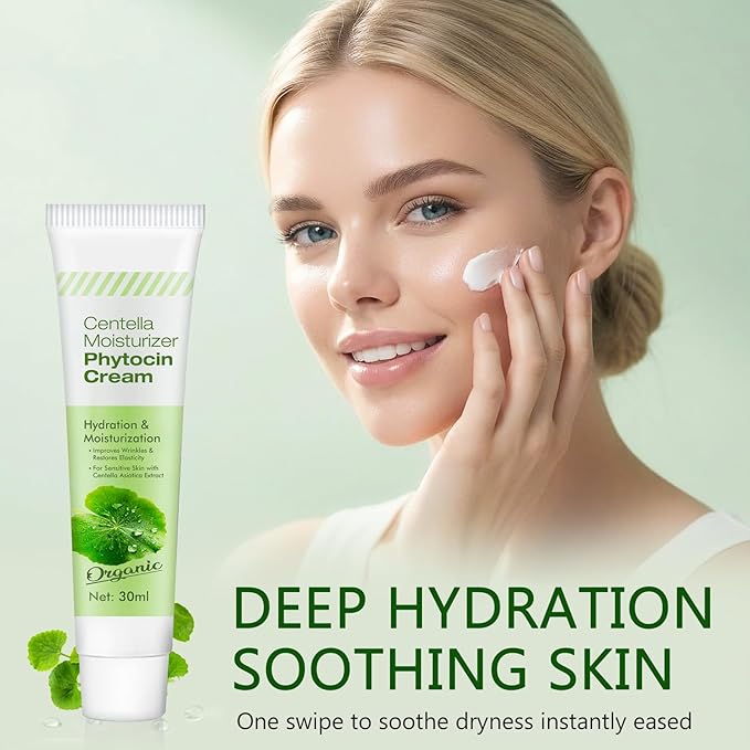 ITECFREELY Moisturizer Phytocin Cream, Natural Centellâ Asiatica Extract Cream for Sensitive Skin, Helps Soothe and Hydrate for Smoother Skin