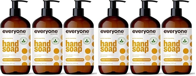 Everyone Liquid Hand Soap,12.75 Ounce,Meyer Lemon and Mandarin,Plant-Based Cleanser with Pure Essential Oils,(Pack of 6)