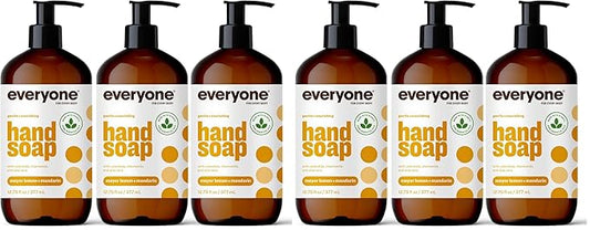 Everyone Liquid Hand Soap,12.75 Ounce,Meyer Lemon and Mandarin,Plant-Based Cleanser with Pure Essential Oils,(Pack of 6)