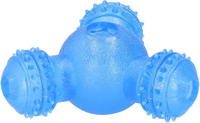 Cyrank Rolling Dog Treat Dispenser Slow Feeder, Funny Giggle Dog Puzzle Toy Slow Feeder Treat Toys Interactive Food Dispensing Dog Toys(Blue)