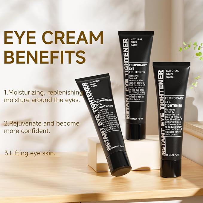 Instant Eye Tightener, Temporary Instant Visibly Reduces Wrinkles Dark Circles Under Eye Bags and Wrinkles Filler, Fine Lines Tightening and Lifting Cream for Women Men,1 FL Oz(Pack of 1)