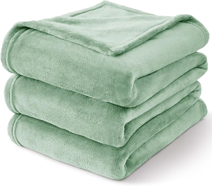 BEDELITE Fleece Blanket Soft Plush King Bed Blanket Mint Green 108"x90" | Ultra Soft Fleece, Plush Microfiber, Lightweight Warmth, All Season Comfort, Fade Resistant, Machine Washable