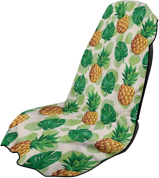 INSTANTARTS Pineapple Palm Leaf Car Seat Covers Car Seat Towel Covers Yoga Towel Car Seat Cover