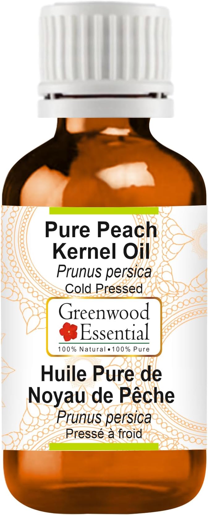 Greenwood Essential Pure Peach Kernel Oil (Prunus persica) Cold Pressed 5ml (0.16 oz)